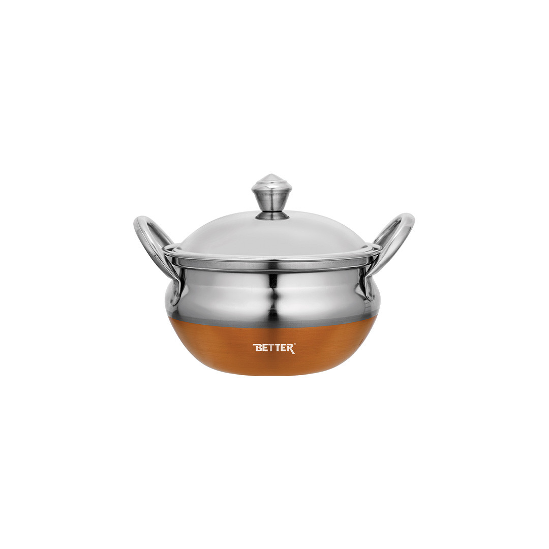 Better HAMMER HANDI 4 NO 24CM WITH SS LID INDUCTION BASE HAMMER COPPER COOKWARE Price in Nepal