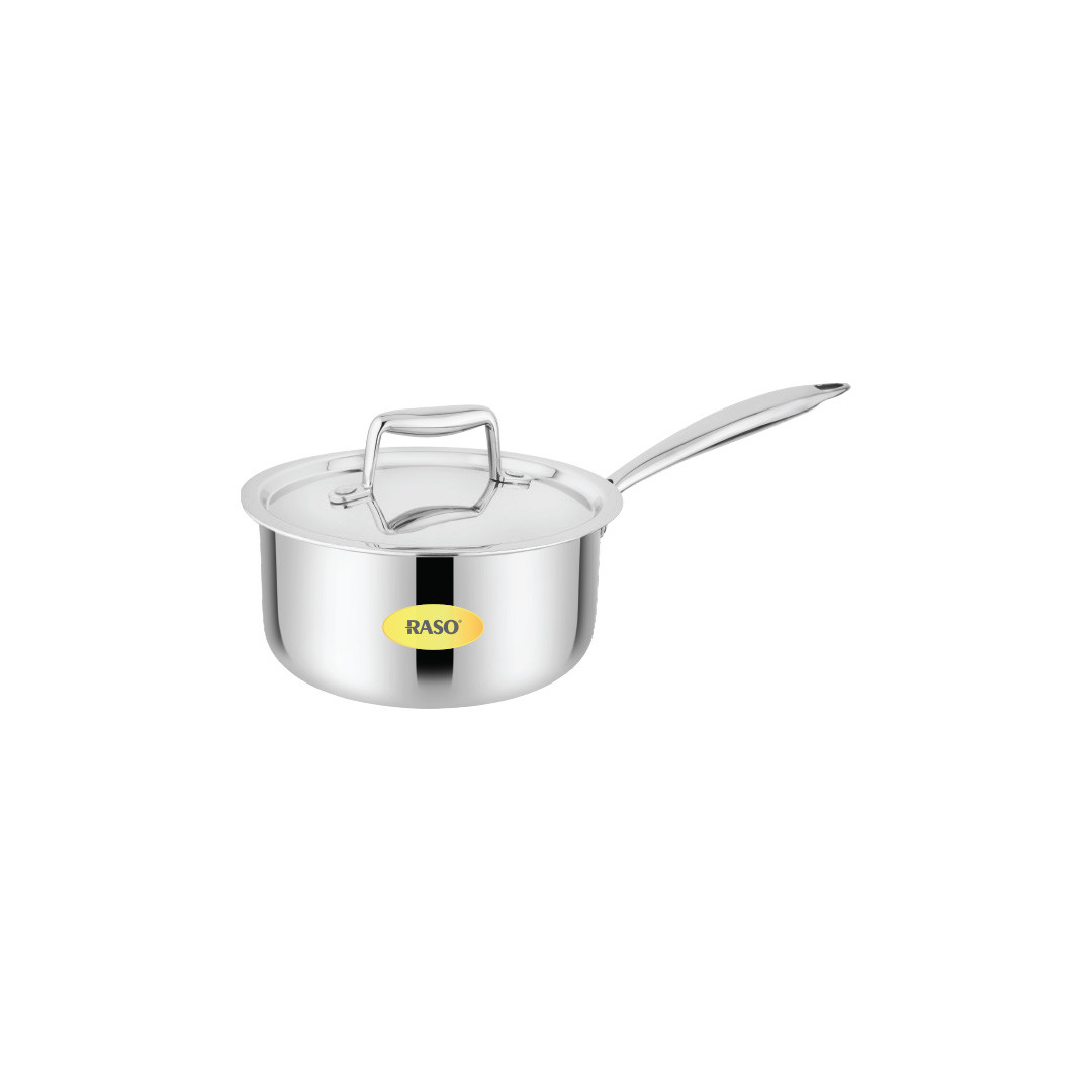 Better SAUCE PAN PREMIUM 16 CM SS LID & DIE CAST HANDLE "RASO" SS TRIPLY COOKWARE SERIES Price in Nepal