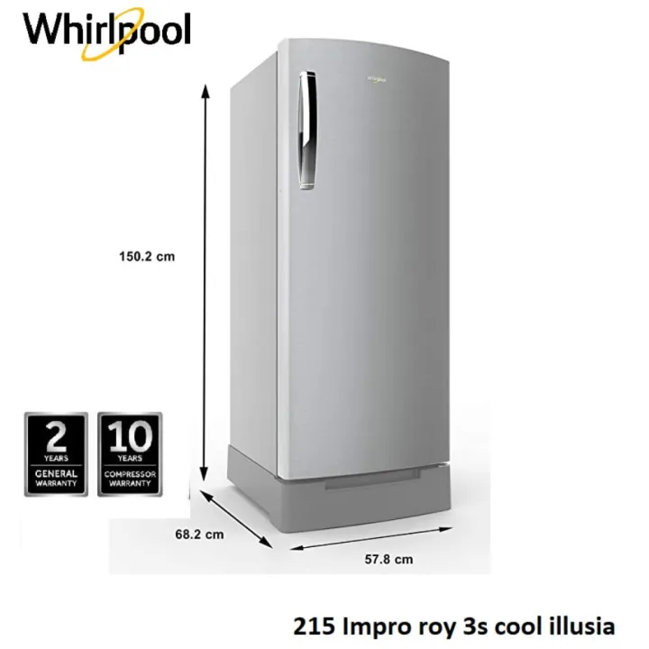 Whirlpool 72568 200L 215 IMPRO PRM 3S COOL ILLUSIA-Z Single Door Refrigerator Price in Nepal
